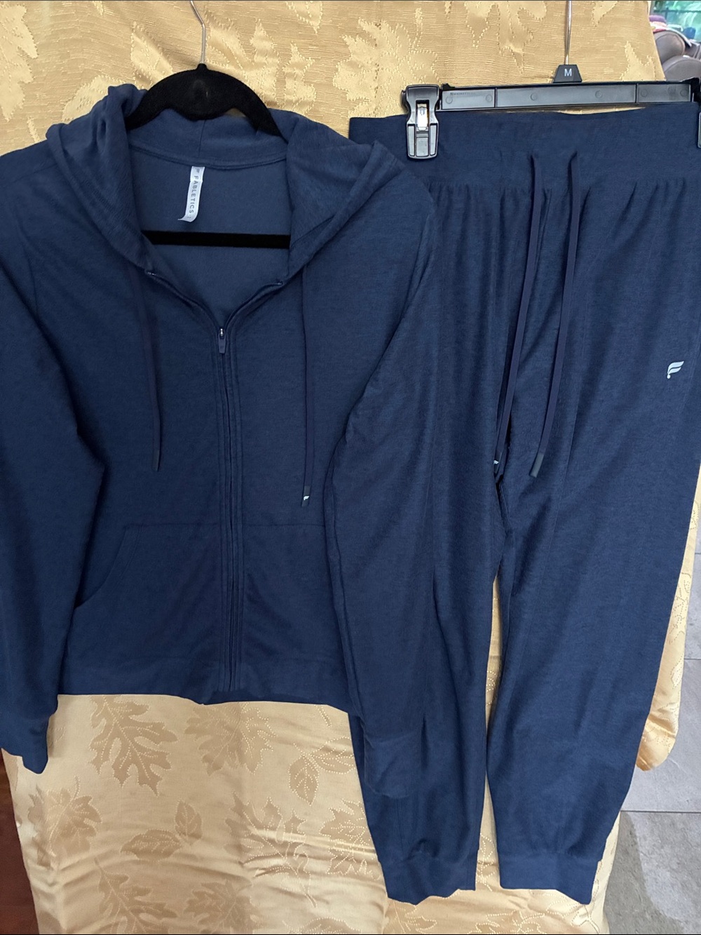Fabletics women’s Navy Hooded Zip Jacket & Drawstring Pants Set